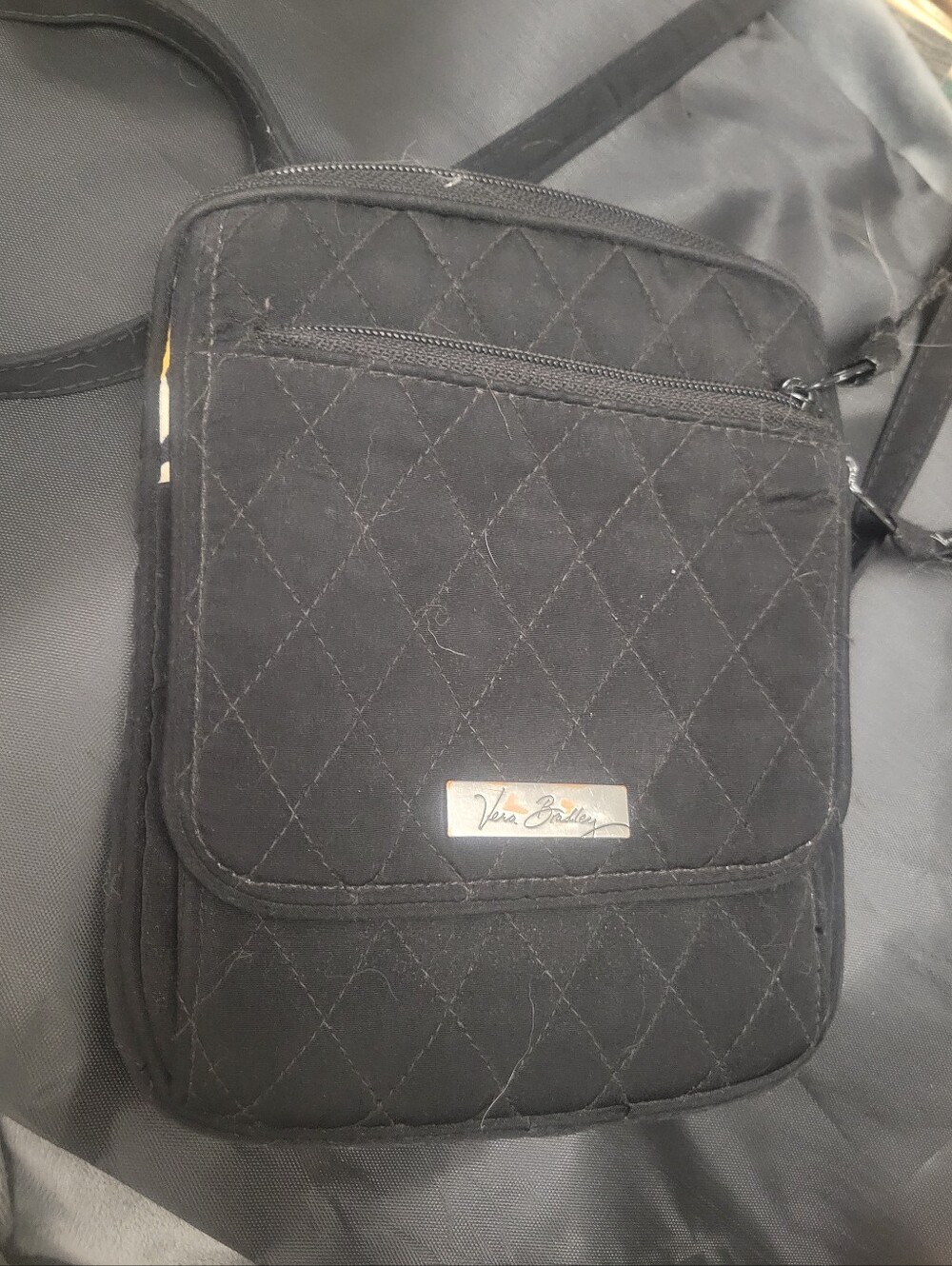 Vera Bradley Black Quilted Messenger Crossbody